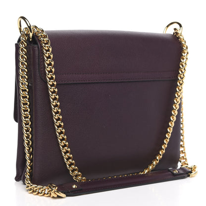 Alexander McQueen Grained Calfskin Twin Skull Chain Crossbody Burgundy 3 of 9