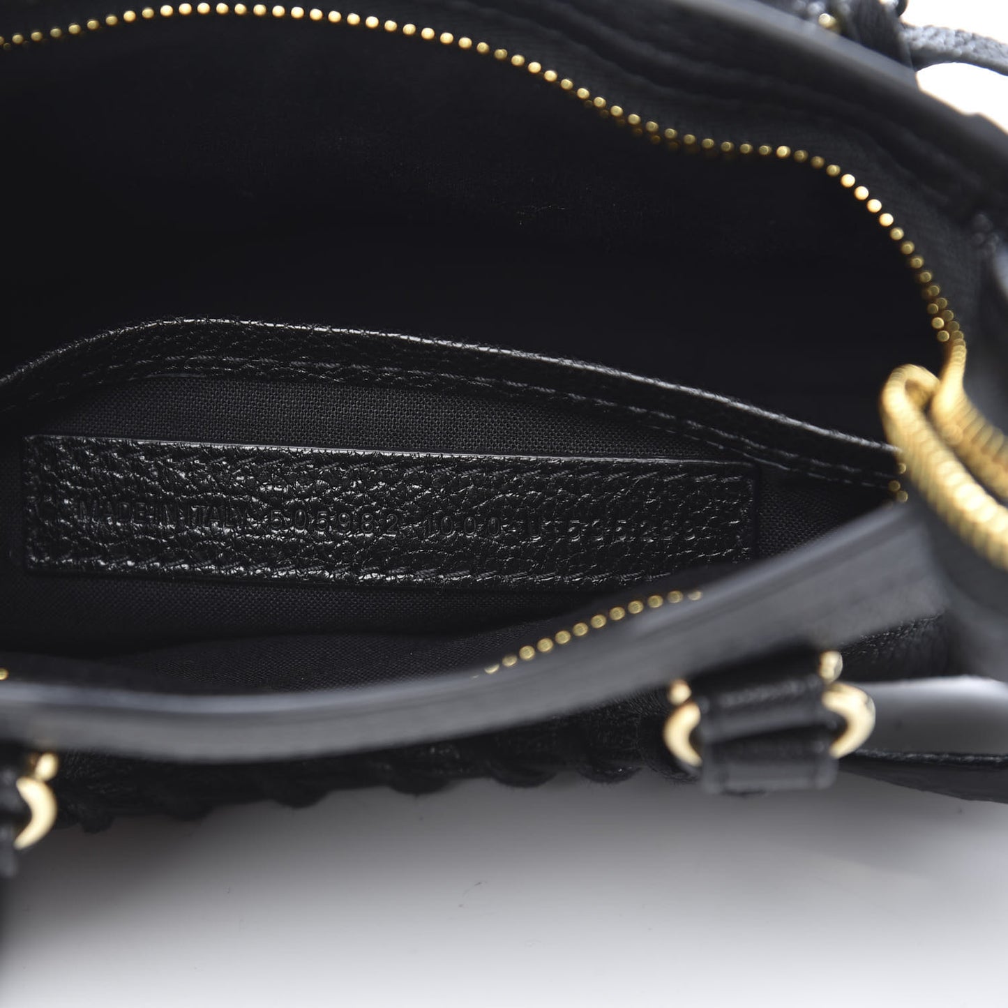 Chevre Gold Metallic Edge Hardware Nano City Black