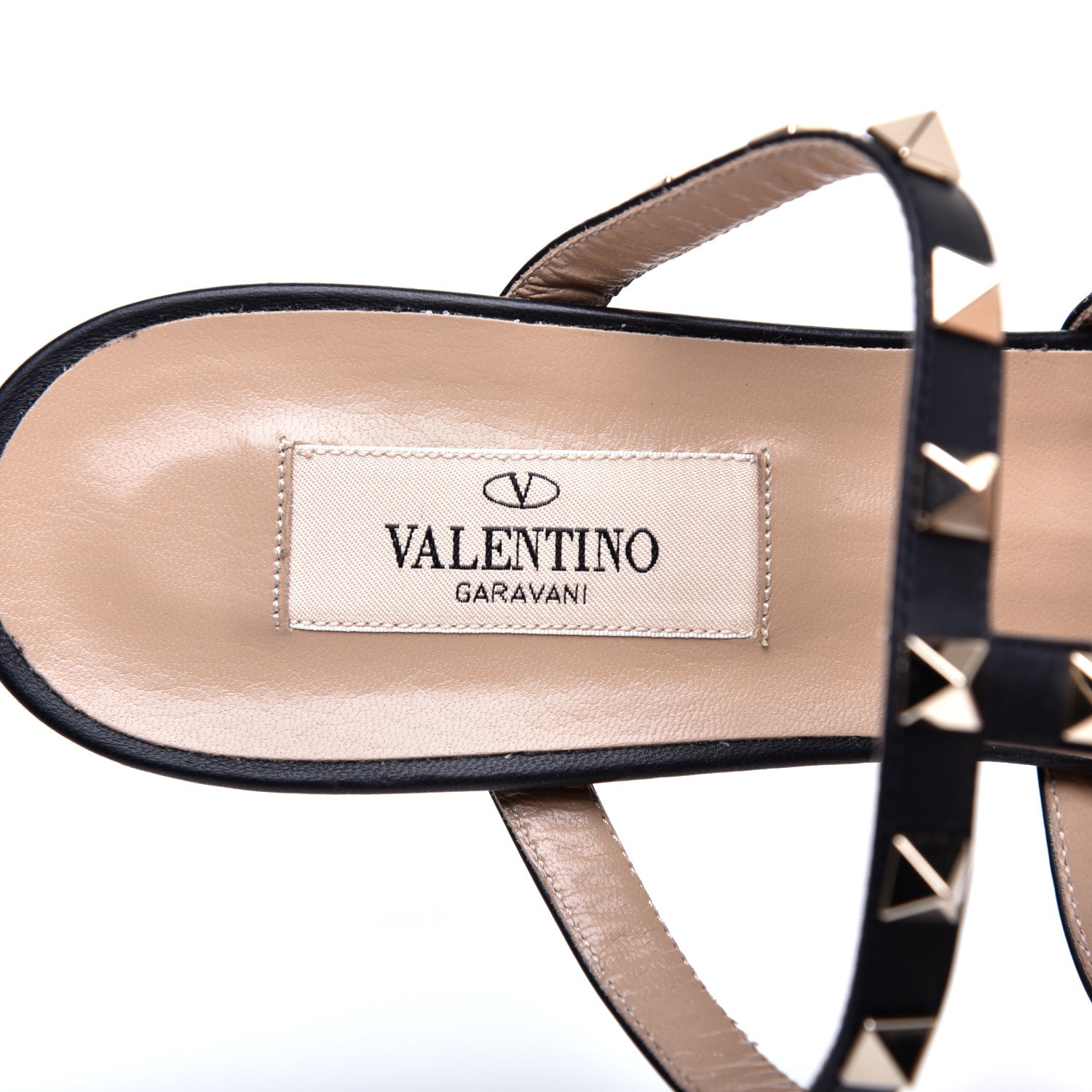 Valentino Garavani Calfskin Rockstud 60mm Caged Slide Sandals 40 Black 7 of 9