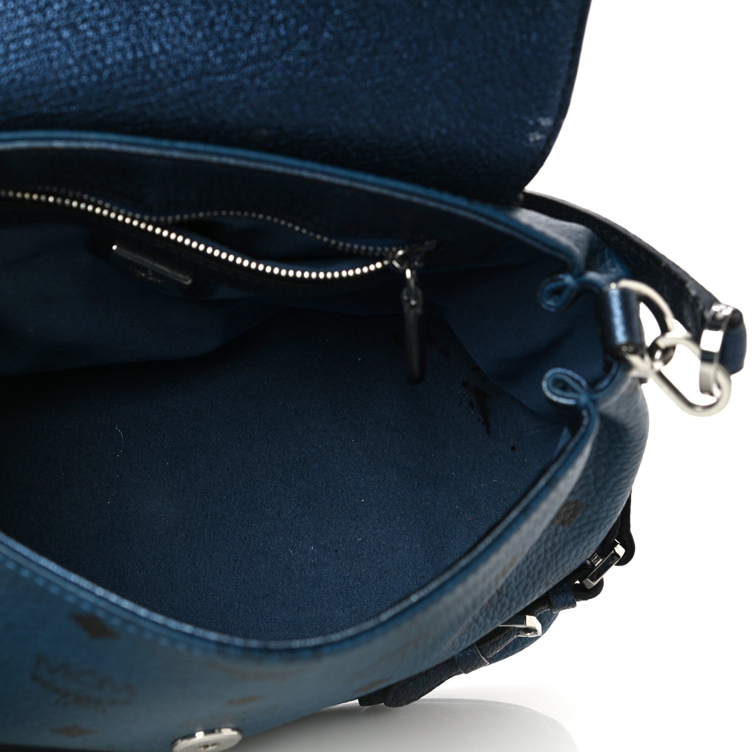 MCM Visetos Crossbody Flap Messenger Blue 5 of 13
