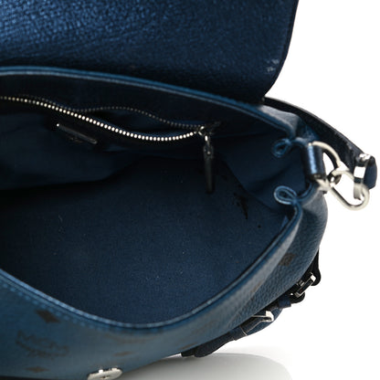 MCM Visetos Crossbody Flap Messenger Blue 5 of 13