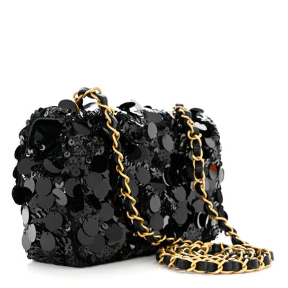 Chanel Sequin Mini Rectangular Flap Black 2 of 10