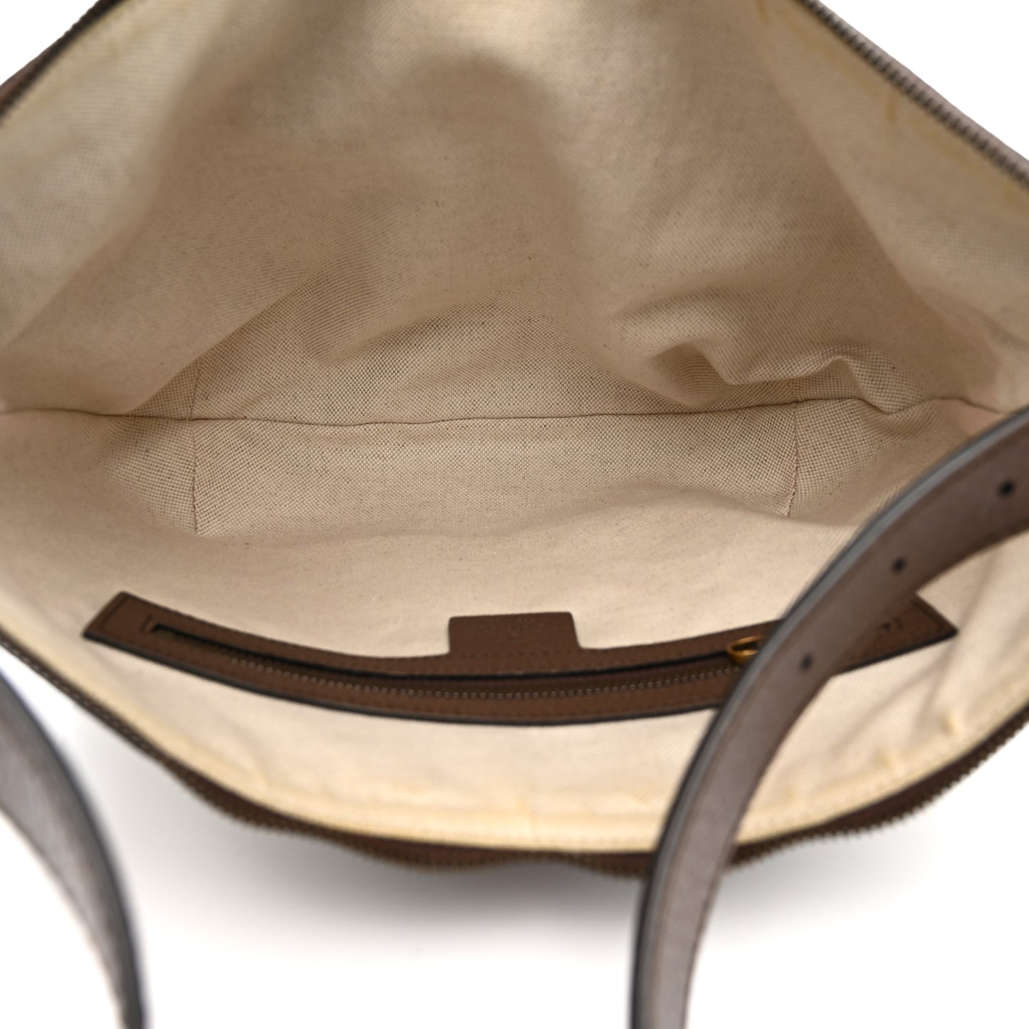 GG Supreme Monogram Web Small Ophidia Half Moon Hobo Brown
