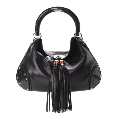 Gucci Calfskin Medium Indy Top Handle Hobo Black 1 of 10