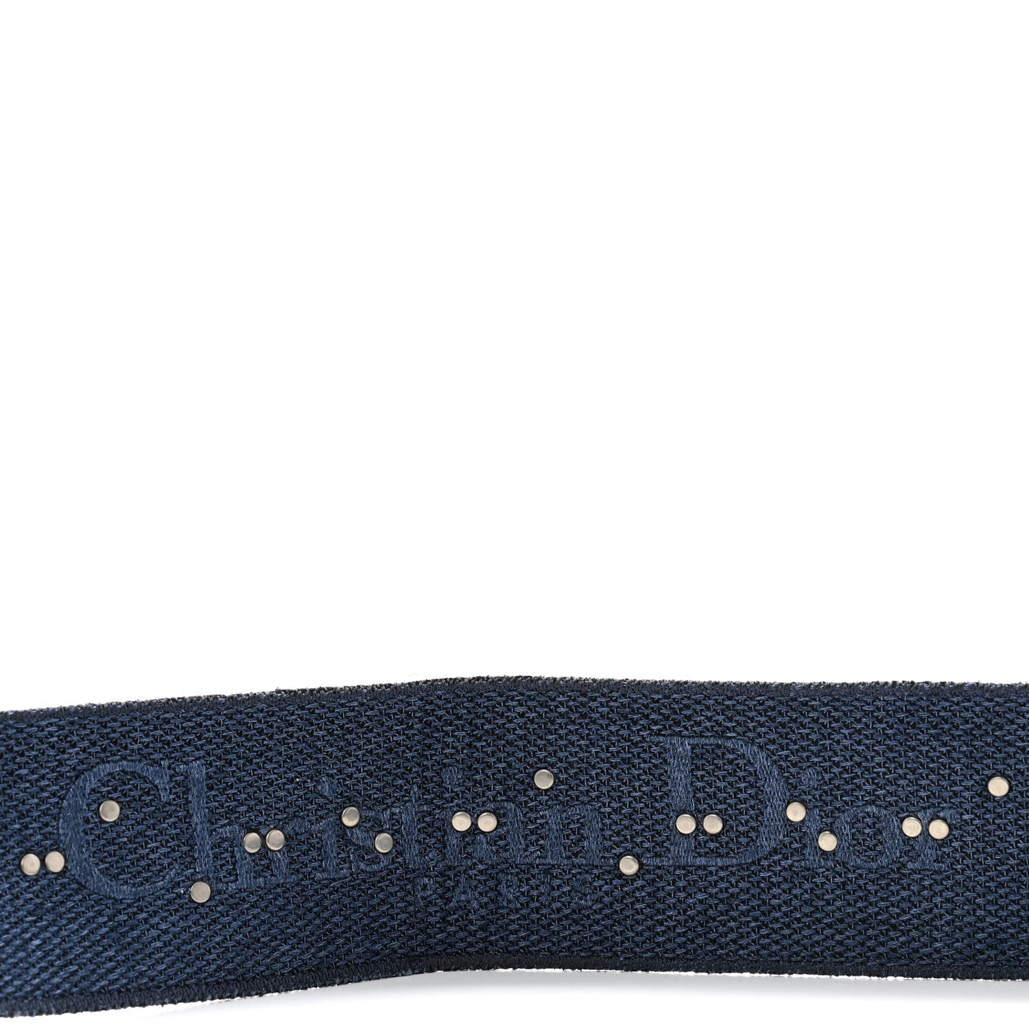 Christian Dior Oblique Denim Studded Shoulder Strap Blue 3 of 7