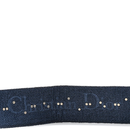 Christian Dior Oblique Denim Studded Shoulder Strap Blue 3 of 7