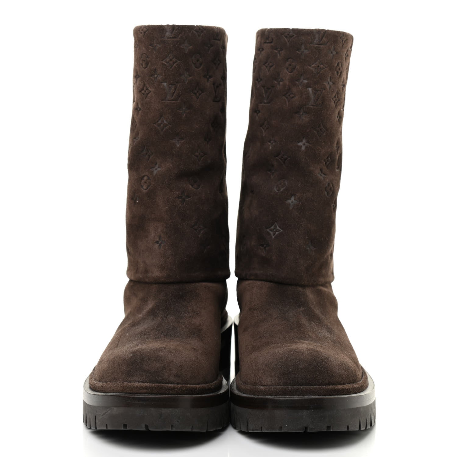 Louis Vuitton Suede Monogram Low Boots 35.5 Brown 2 of 7