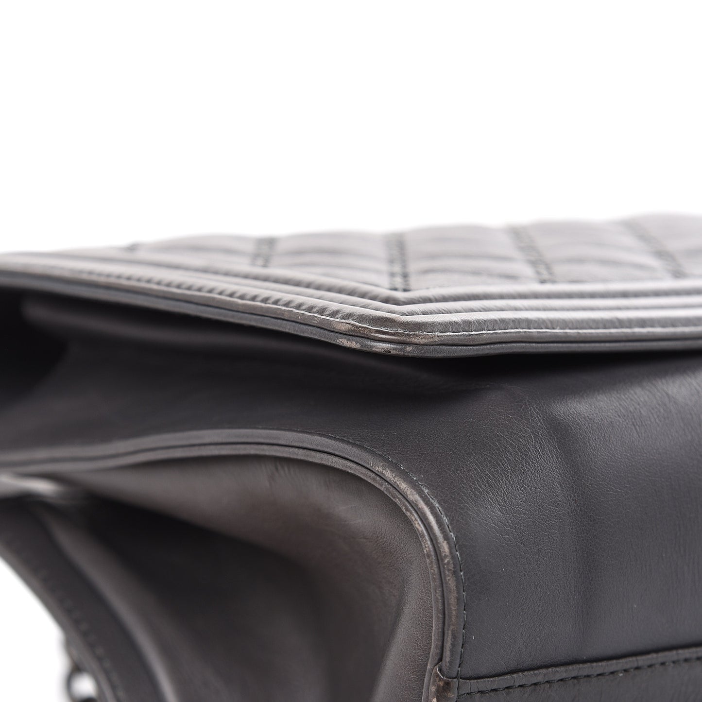Calfskin Stitched Large Boy Shopping Tote Grey