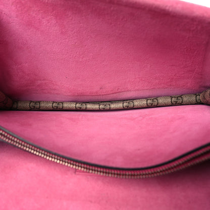 Gucci GG Supreme Monogram Suede Pierced Heart Embroidered Medium Dionysus Shoulder Bag Beige Ebony Pink Tropical Flower 5 of 18