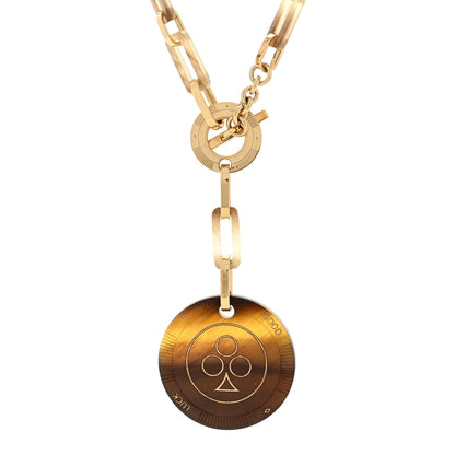 Hermes Permabrass Buffalo Horn Chaine d'Ancre Toggle Pendant Necklace Dore 4 of 5