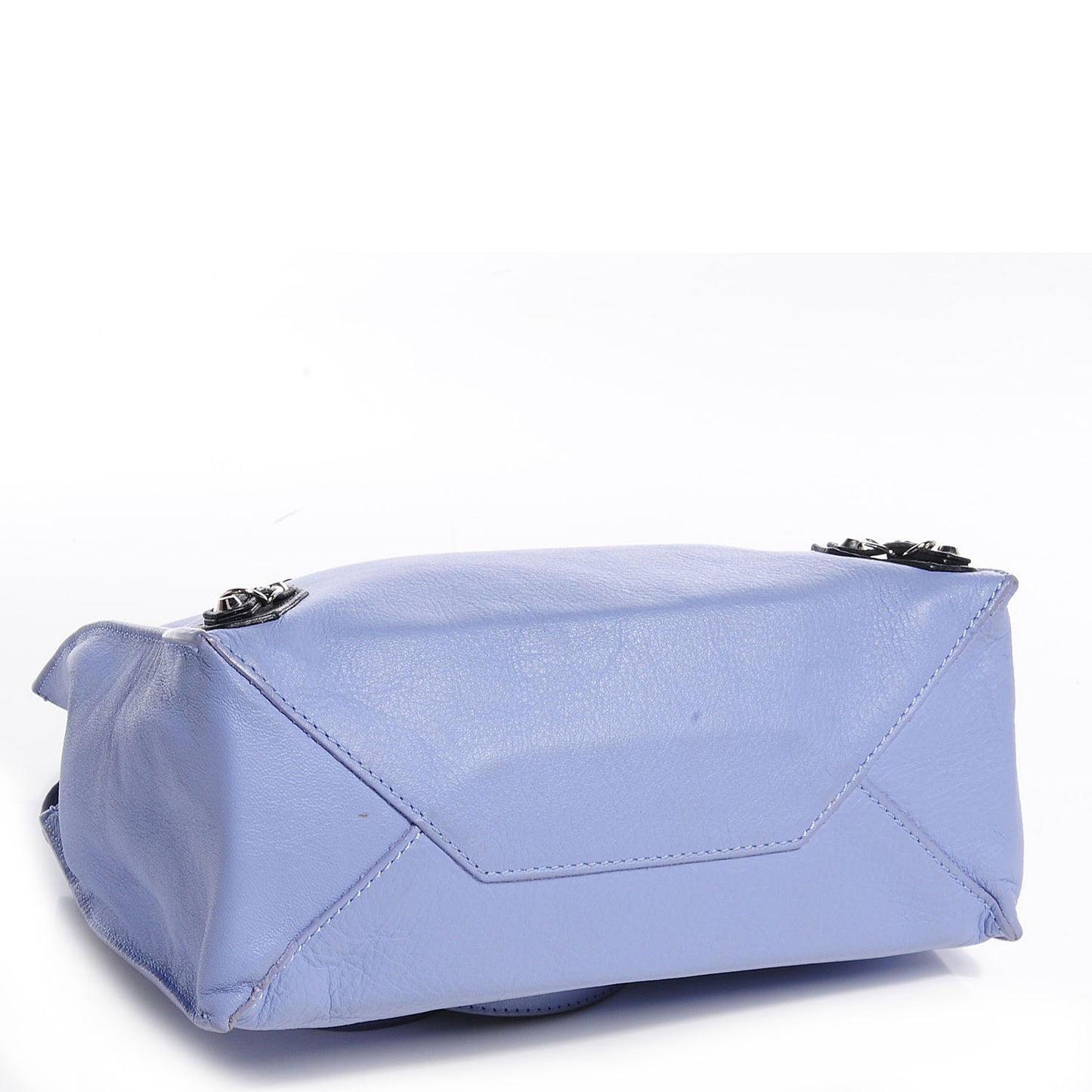 Veau Souple Bi-Color Papier Mini A4 Zip Around Tote Purple Black