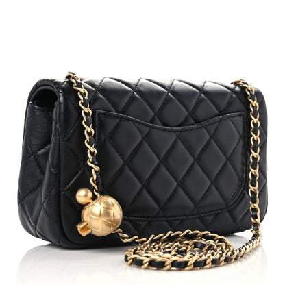 Chanel Lambskin Quilted Mini Rectangular Pearl Crush Flap Black 3 of 10