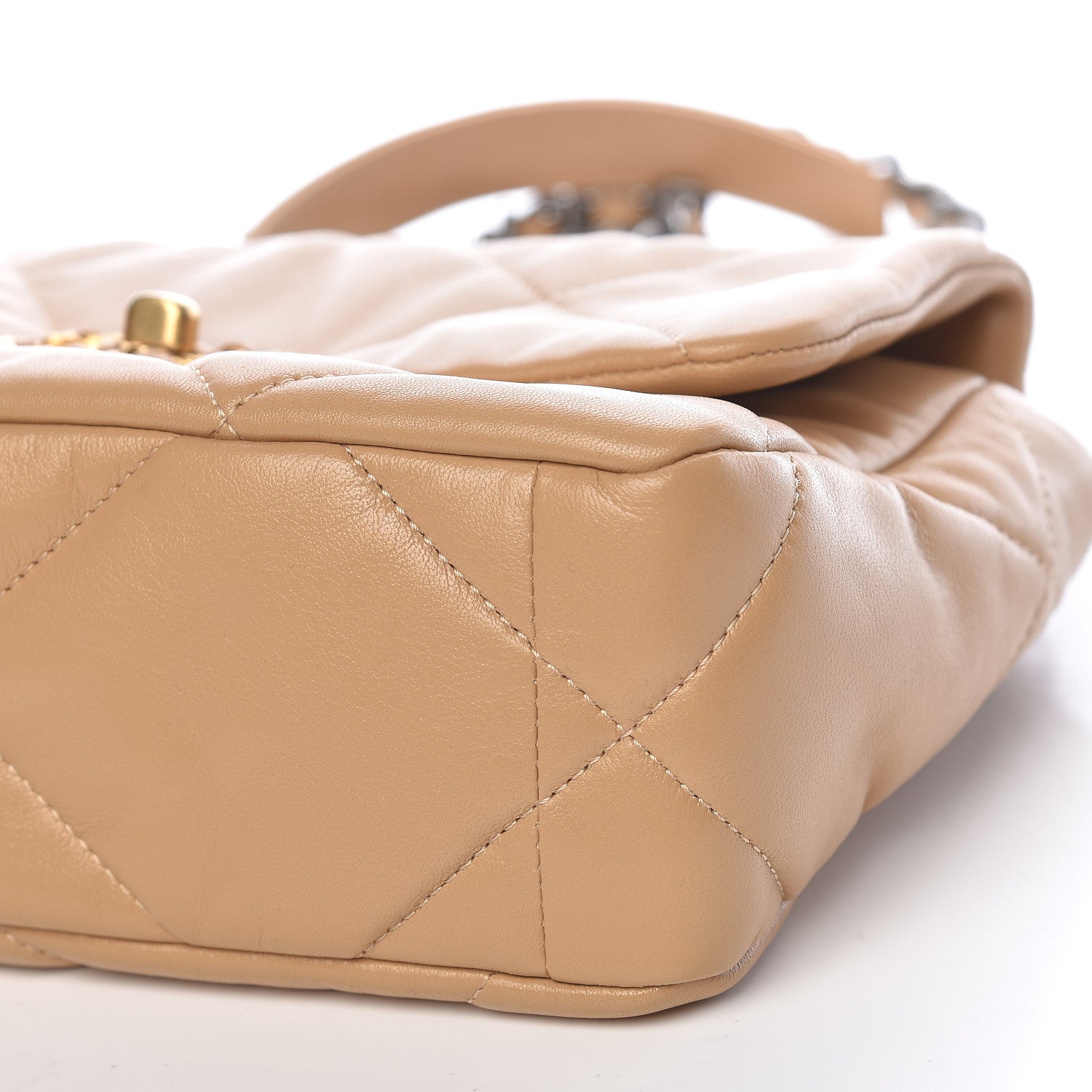 Chanel Lambskin Quilted Medium 19 Flap Dark Beige 10 of 11