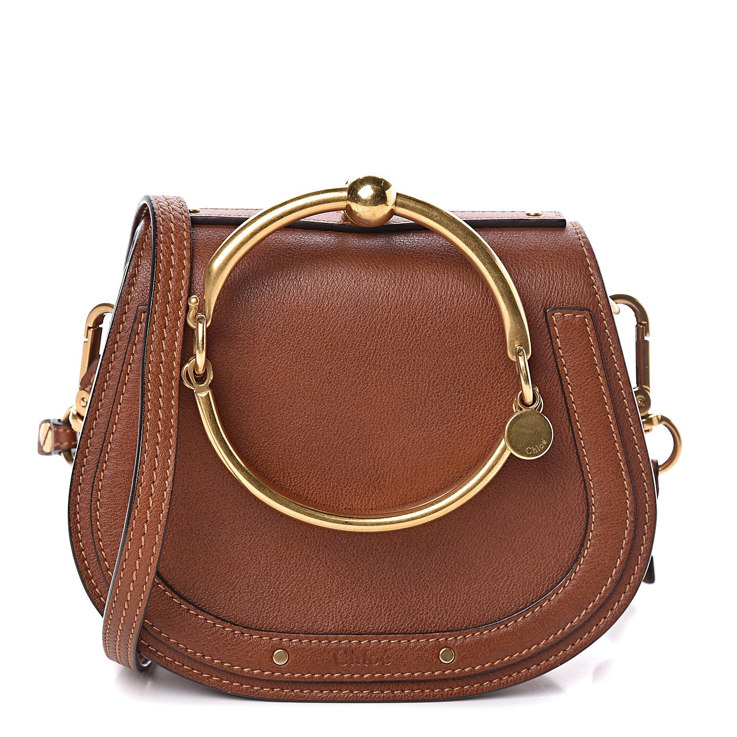 Chloe Calfskin Suede Small Nile Bracelet Bag Caramel 1 of 10