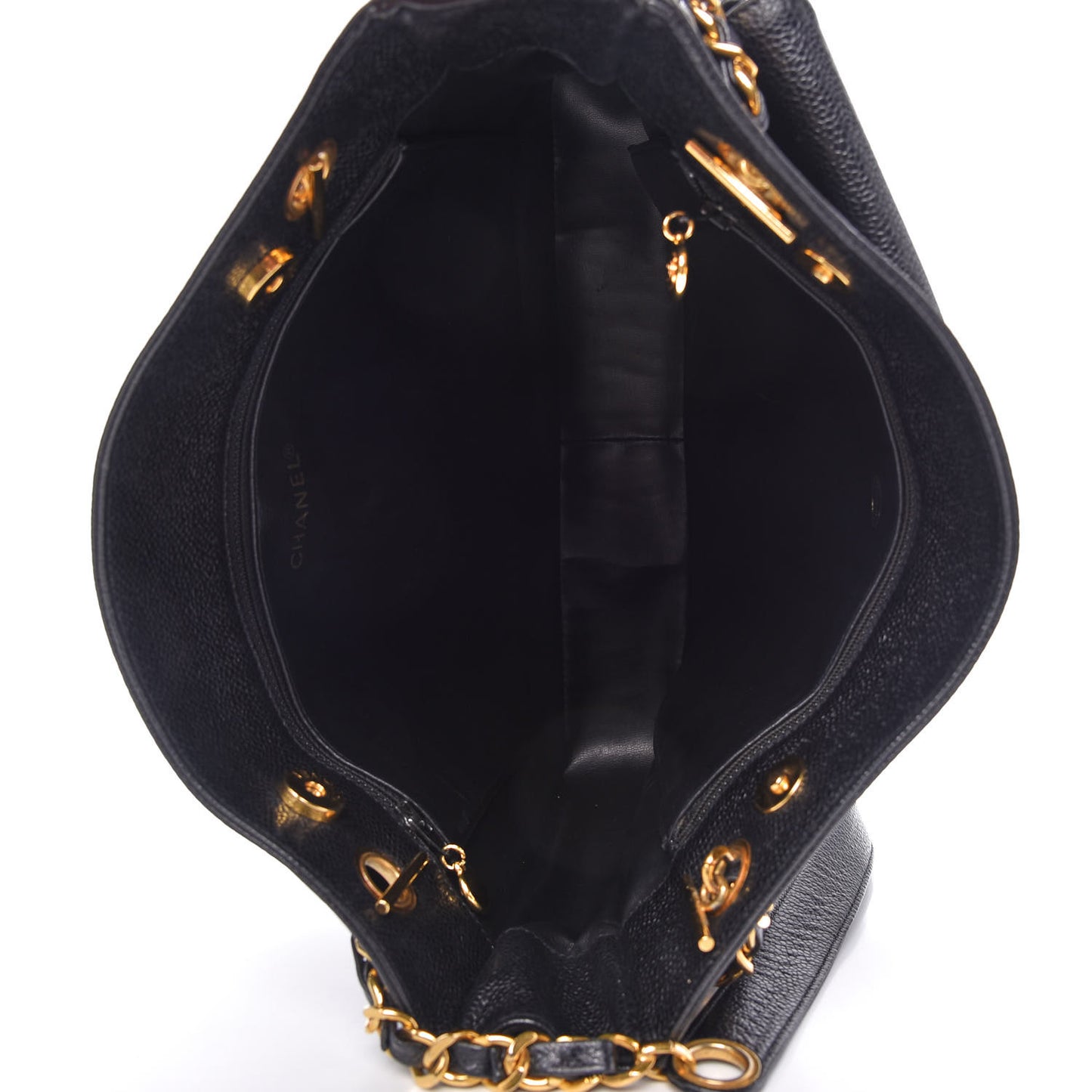 Caviar Flap Shoulder Bag Black
