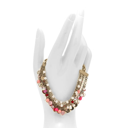 Chanel Pearl Bead CC Multi Strand Bracelet Gold Multicolor 2 of 5