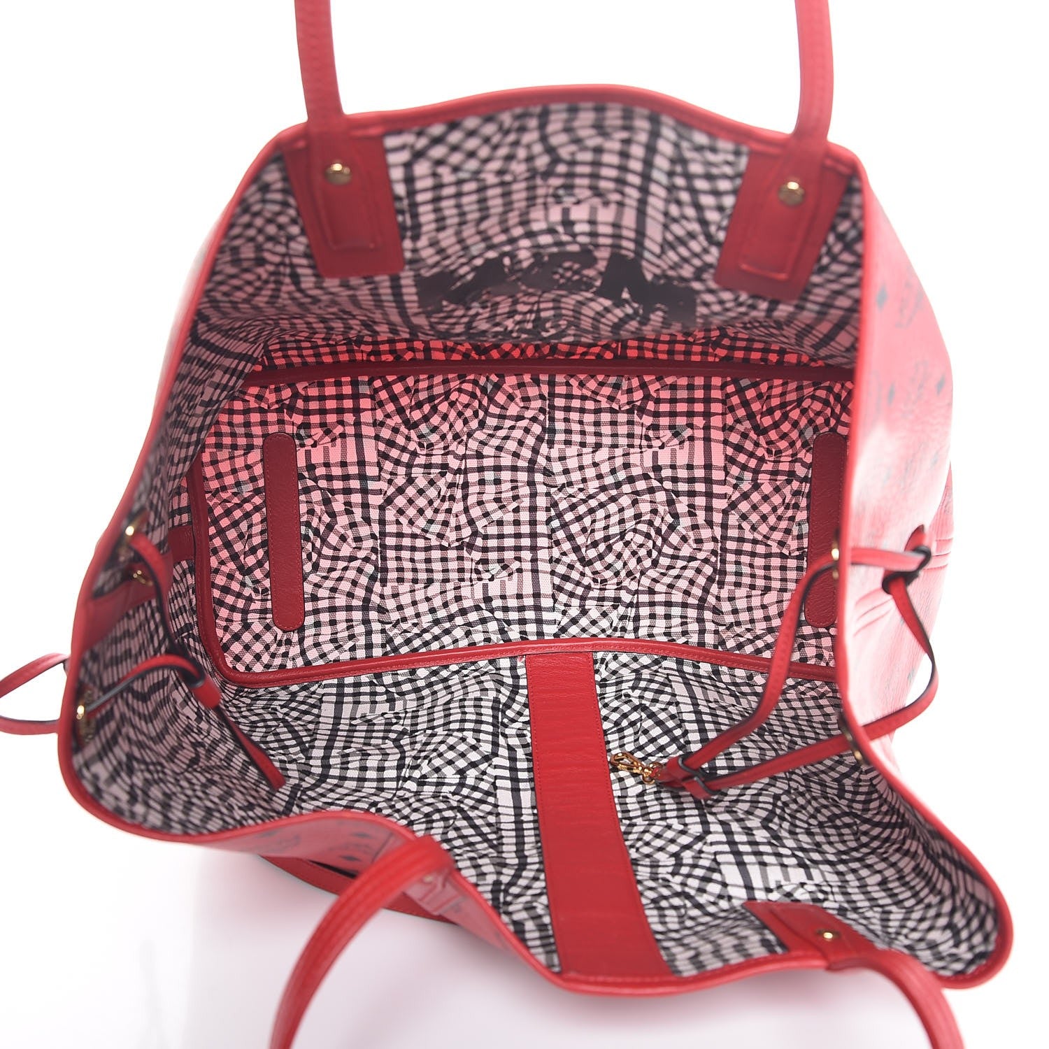 MCM Visetos Large Liz Reversible Shopper Tote Ruby Red 9 of 12