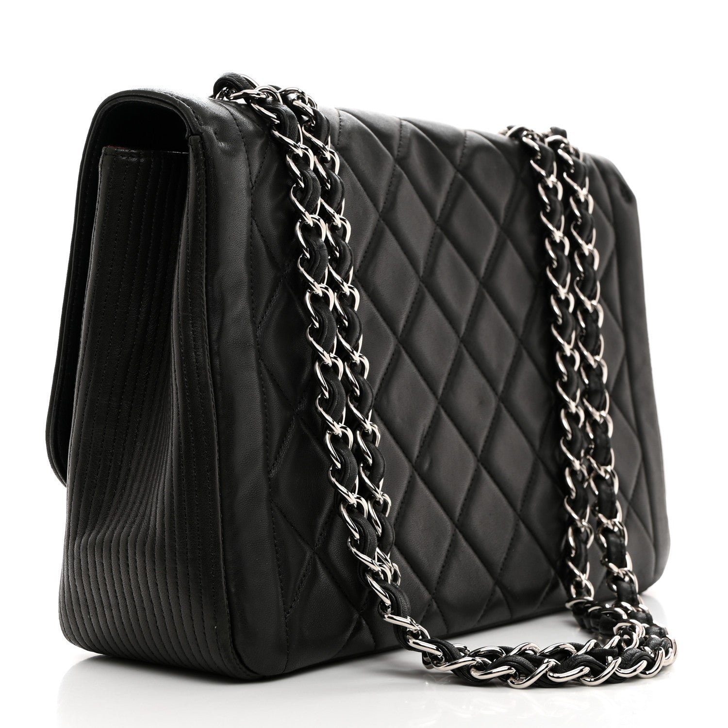 Chanel Lambskin Quilted Large Coco Rider Flap Black 2 of 10
