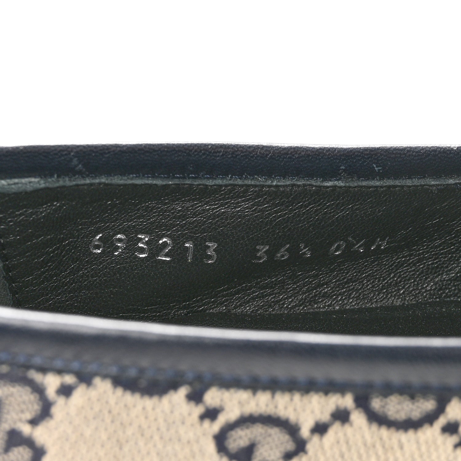 Gucci Monogram Malaga Kid Horsebit Womens Jordaan Loafers 36.5 Beige Blue 9 of 10
