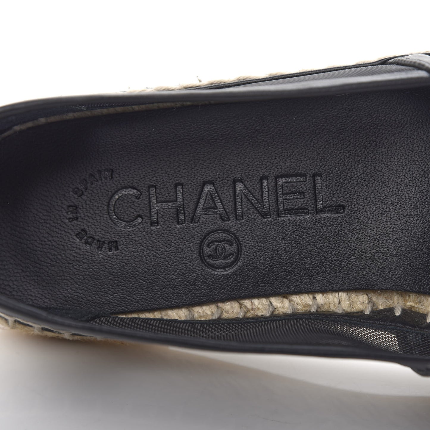 Mesh Grosgrain CC Espadrilles 36 Black
