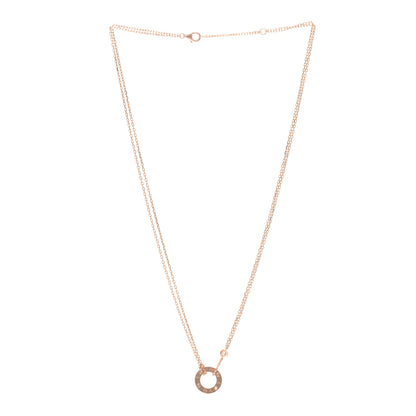 Cartier 18K Pink Gold 2 Diamond LOVE Necklace 3 of 5