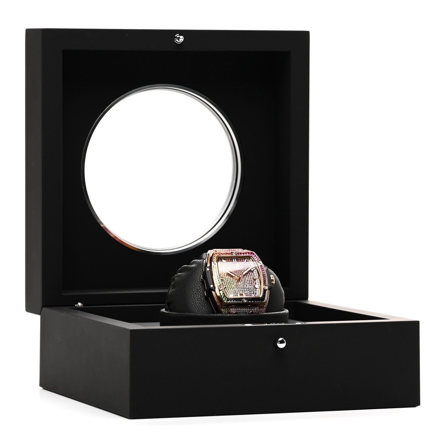 Hublot 18K Rose Gold Alligator Gemstone 39mm Spirit of Big Bang One Click Rainbow Automatic Watch 665.OX.9910.LR.0999 5 of 5