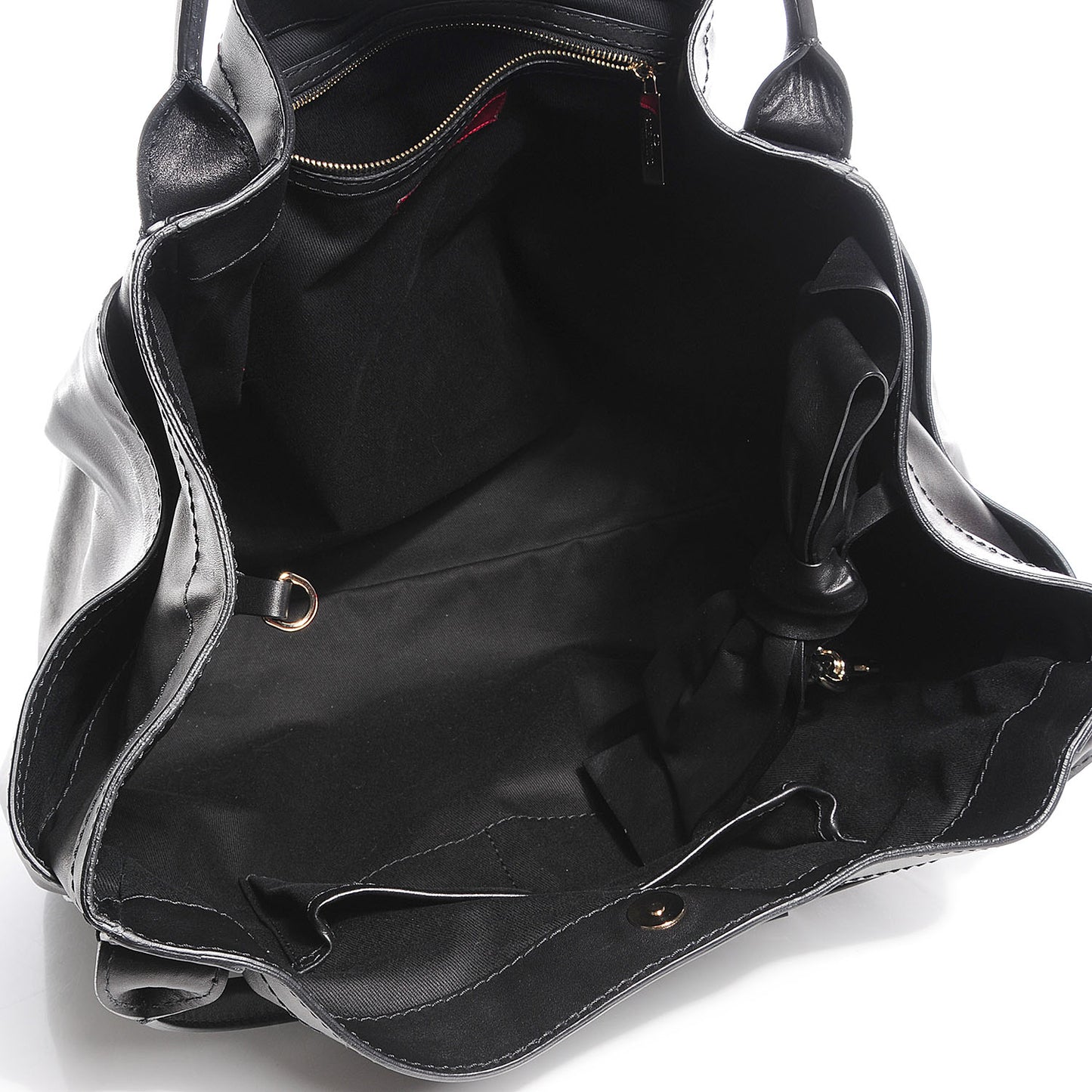 Nappa Double Pocket Bow Tote Black