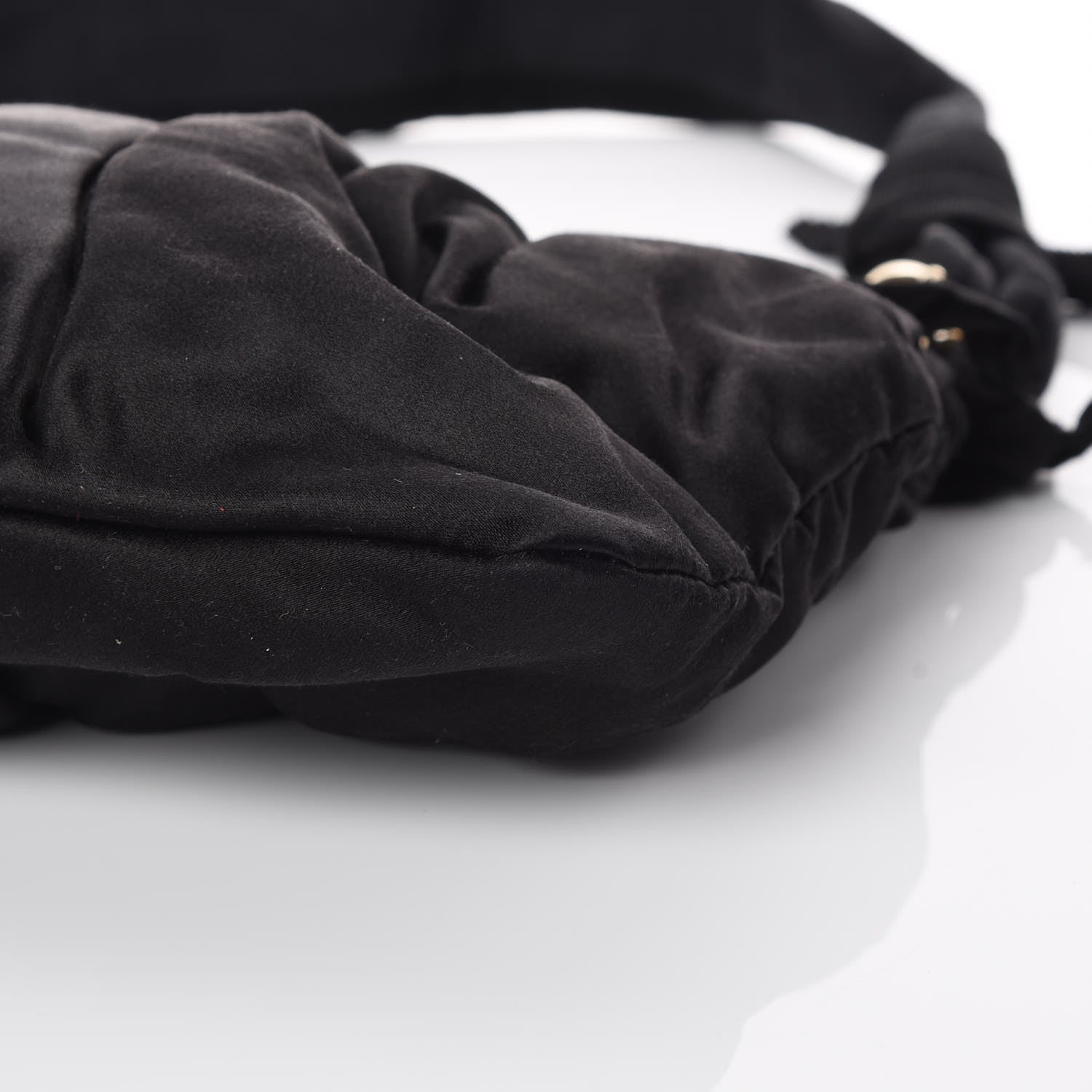 Lanvin Satin Pleated Shoulder Bag Black 6 of 8