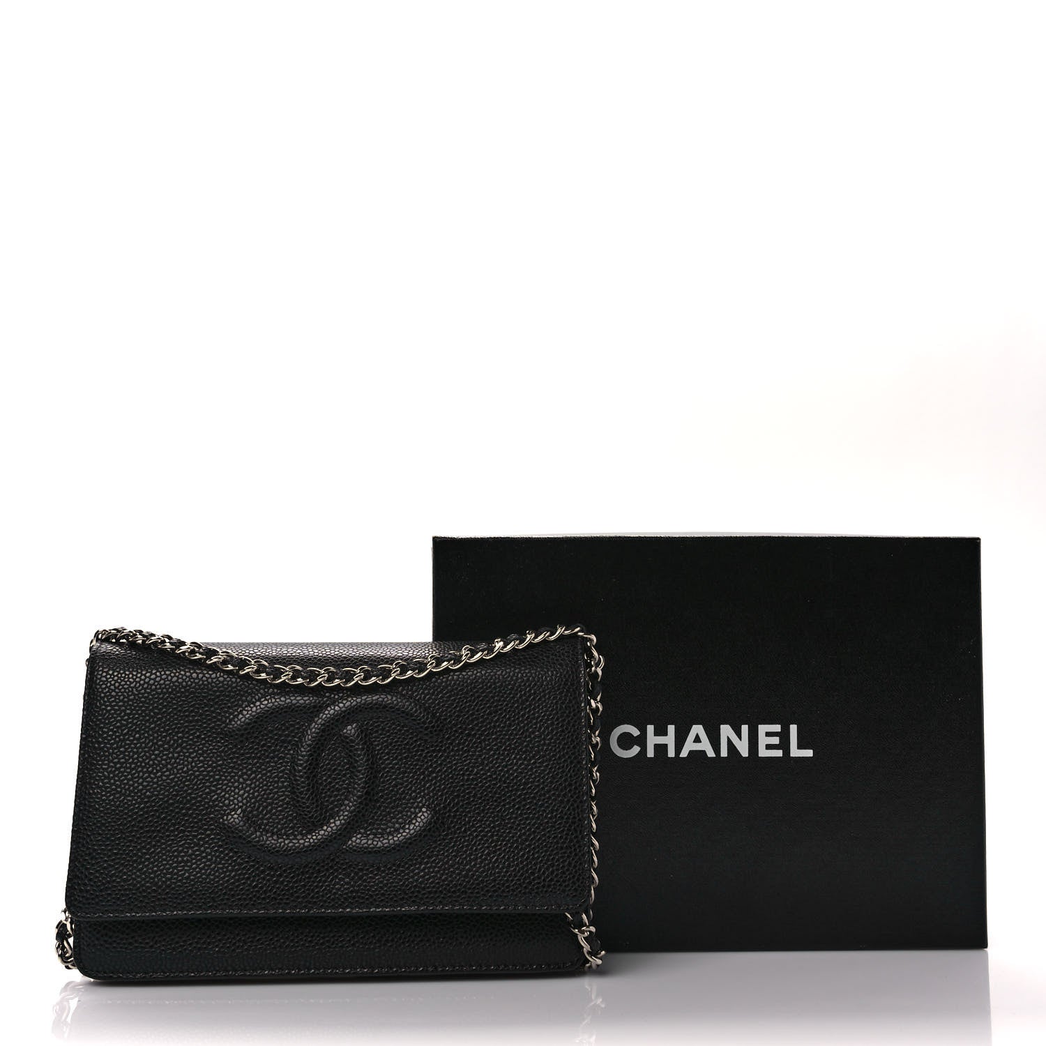 Chanel Caviar Timeless CC Wallet On Chain WOC Black 10 of 10