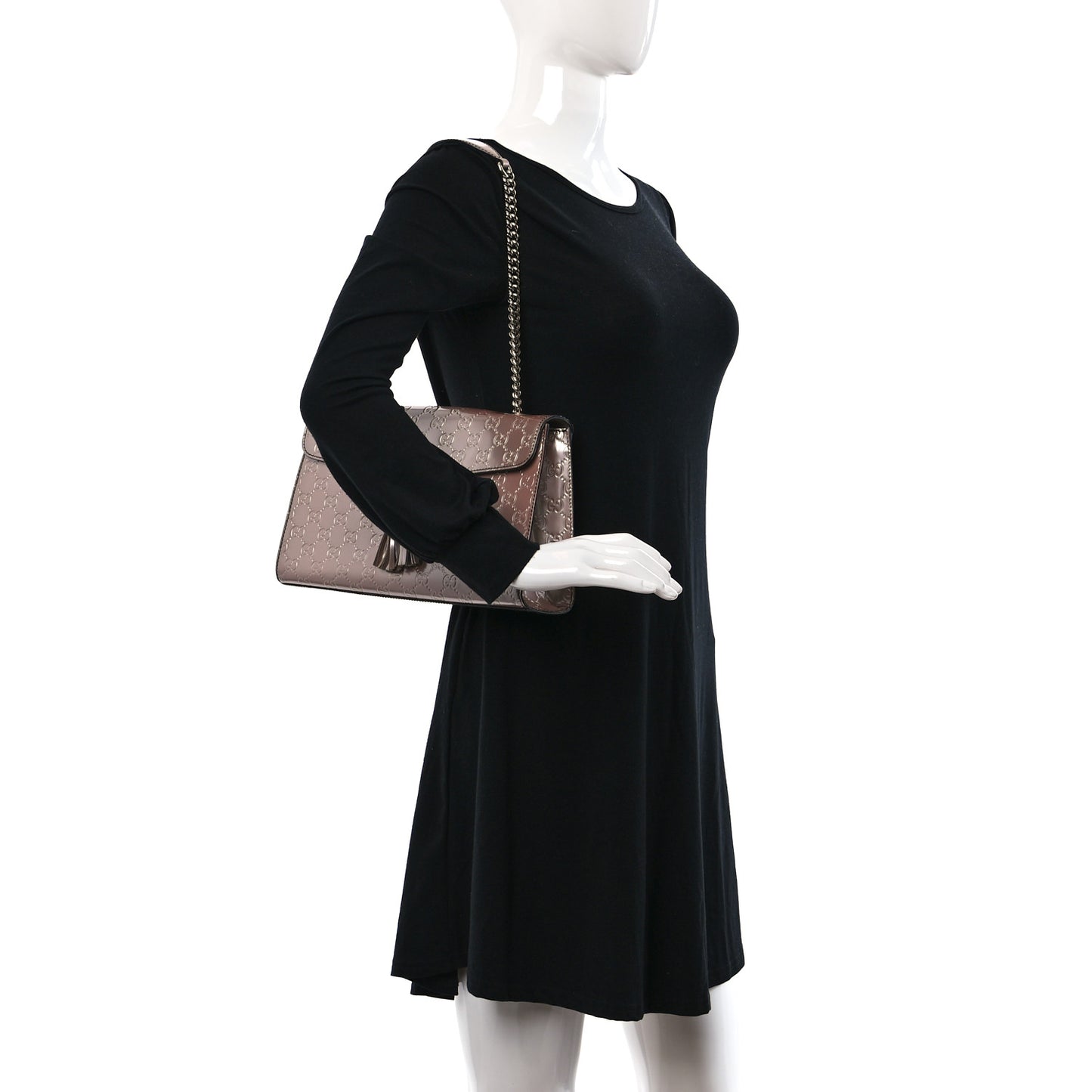 Shine Guccissima Medium Emily Chain Shoulder Bag Dark Cipria