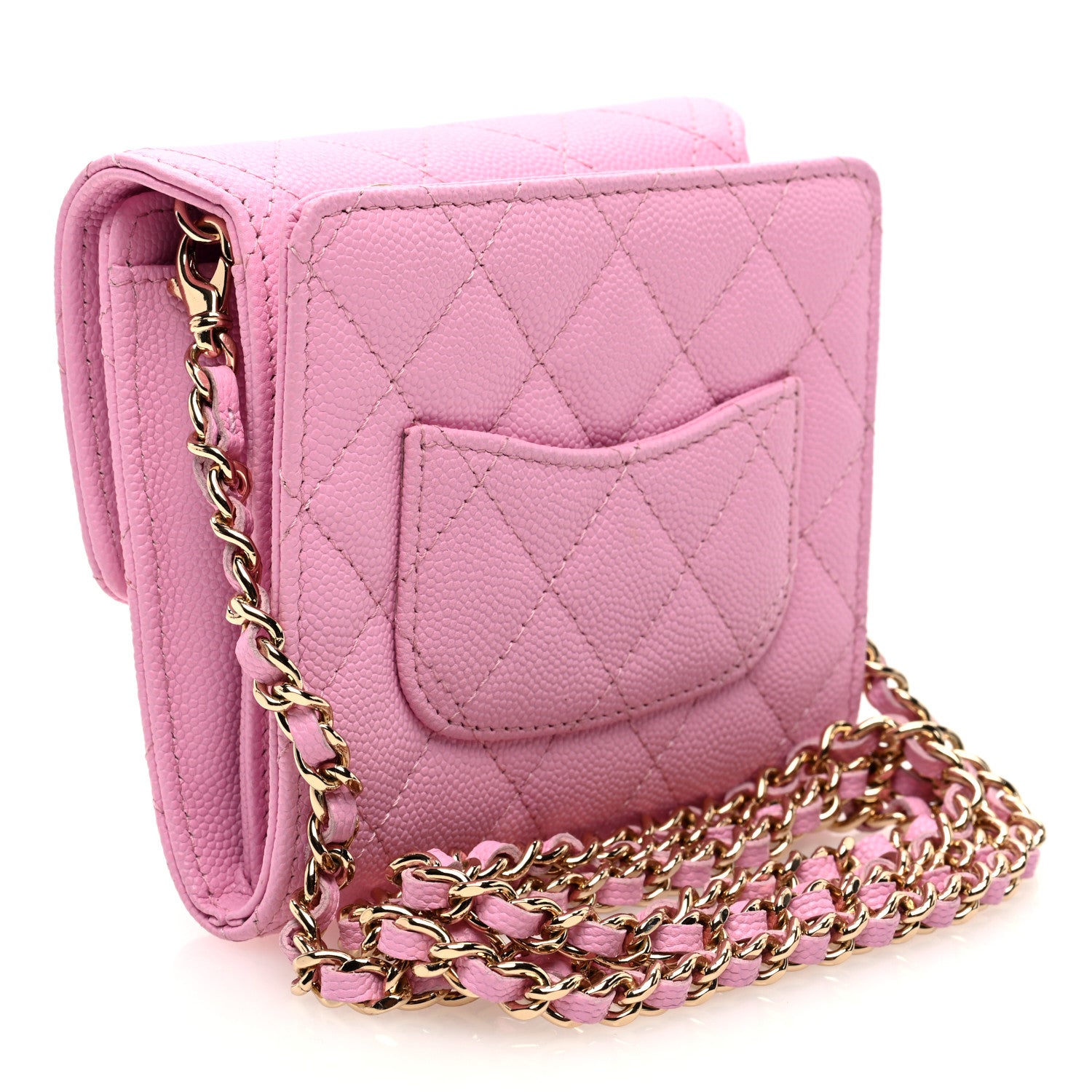 Chanel Caviar Quilted Clutch With Chain Bag Pink 3 of 12