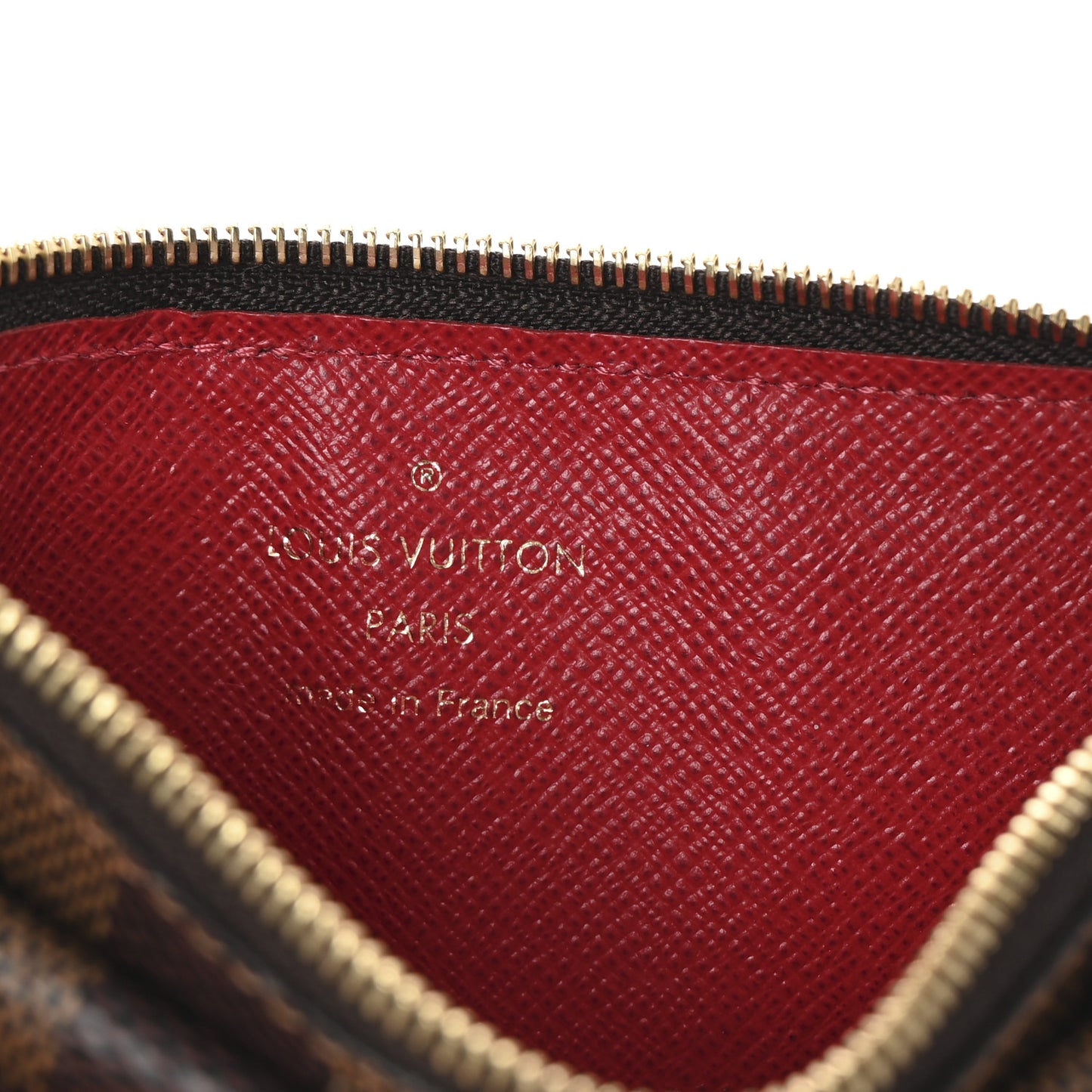 Damier Ebene Recto Verso Card Holder Red