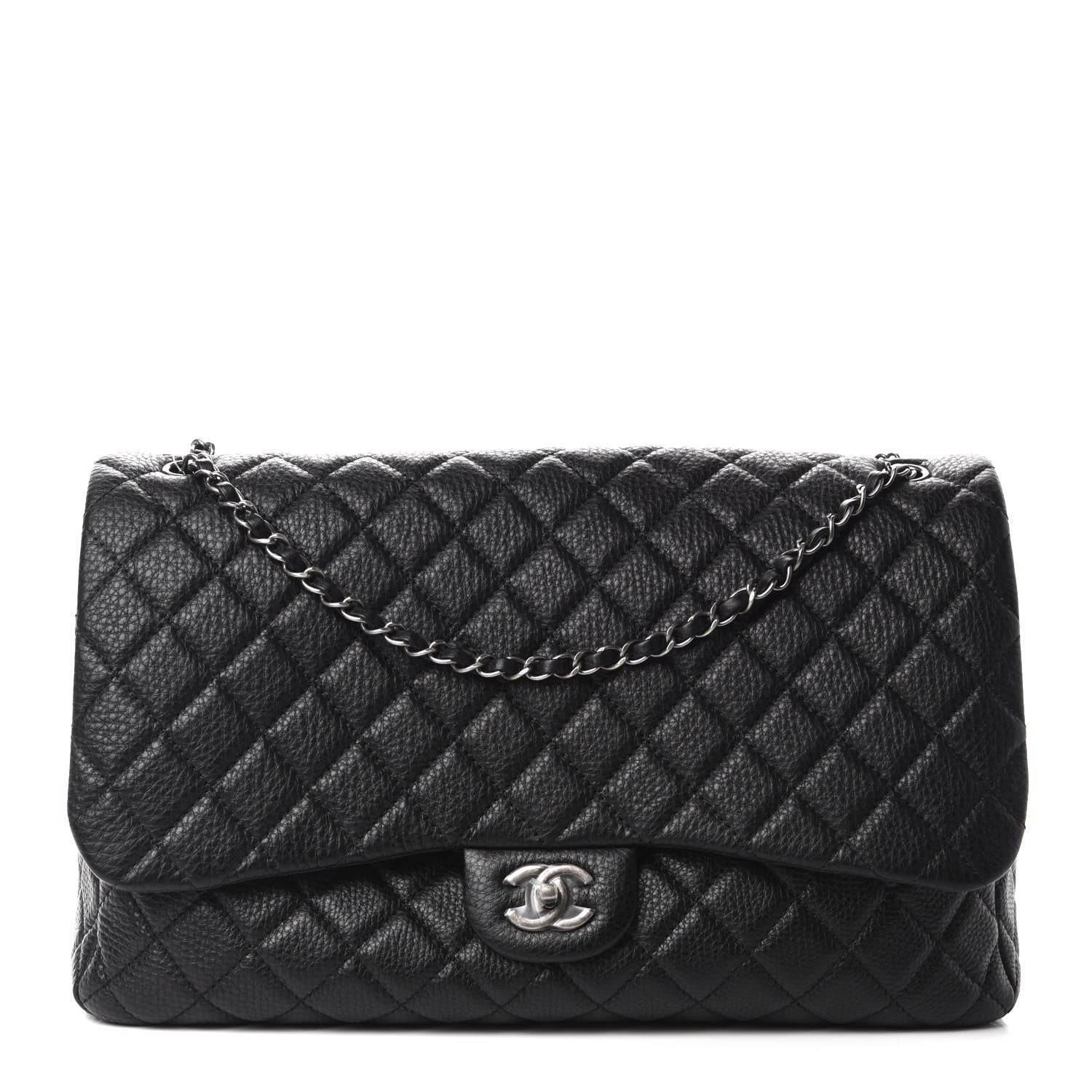Chanel Calfskin Quilted Small XXL Travel Flap Bag Black 1 of 11