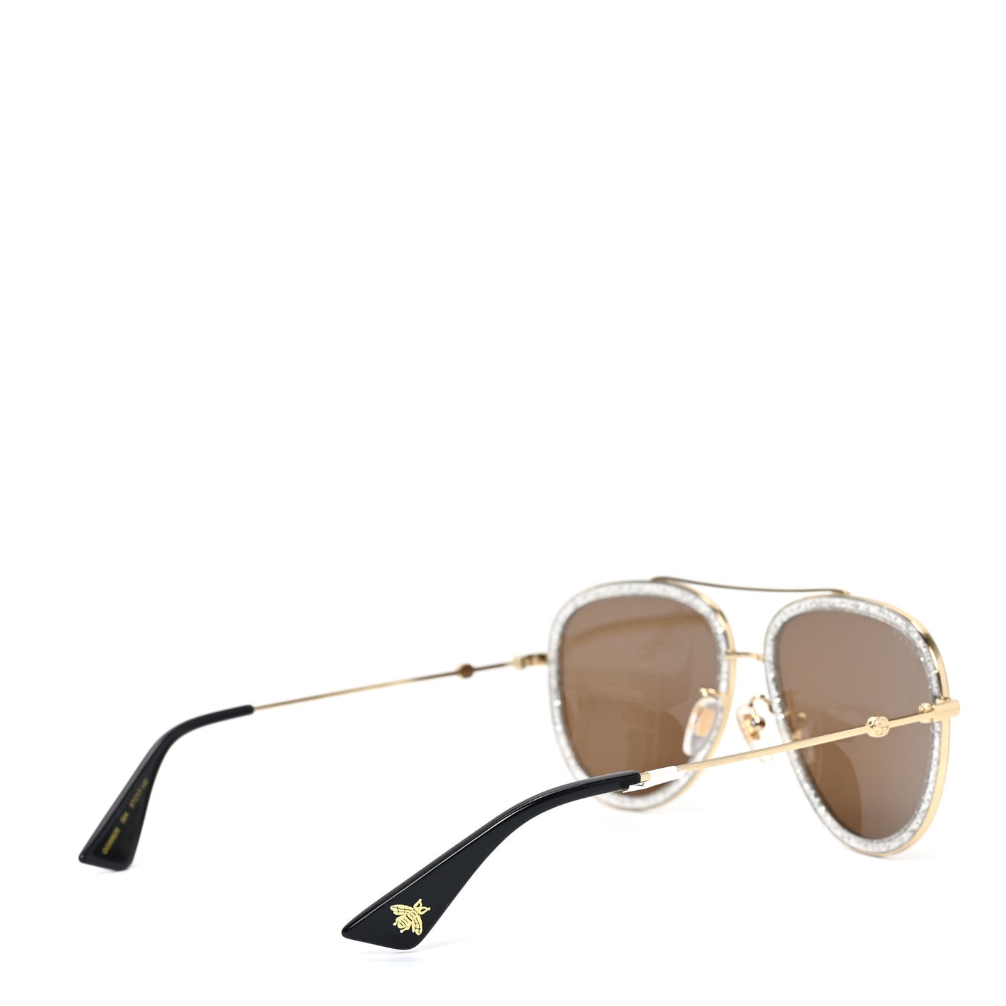 Glitter Aviator Sunglasses GG0062S Gold Brown