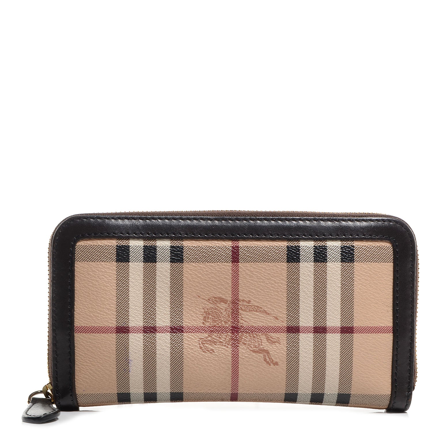 Burberry Haymarket Check Large Ziggy Zip Around Wallet Chocolate 1 of 7