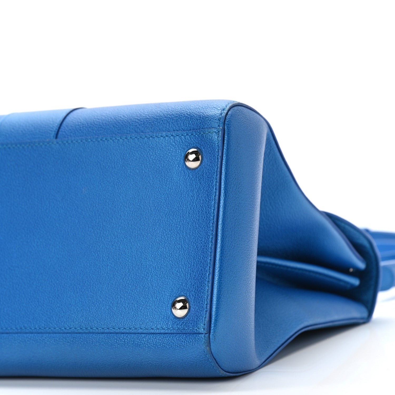 Delvaux Metallic Grained Calfskin MM Brillant Satchel Satin Electric 11 of 12