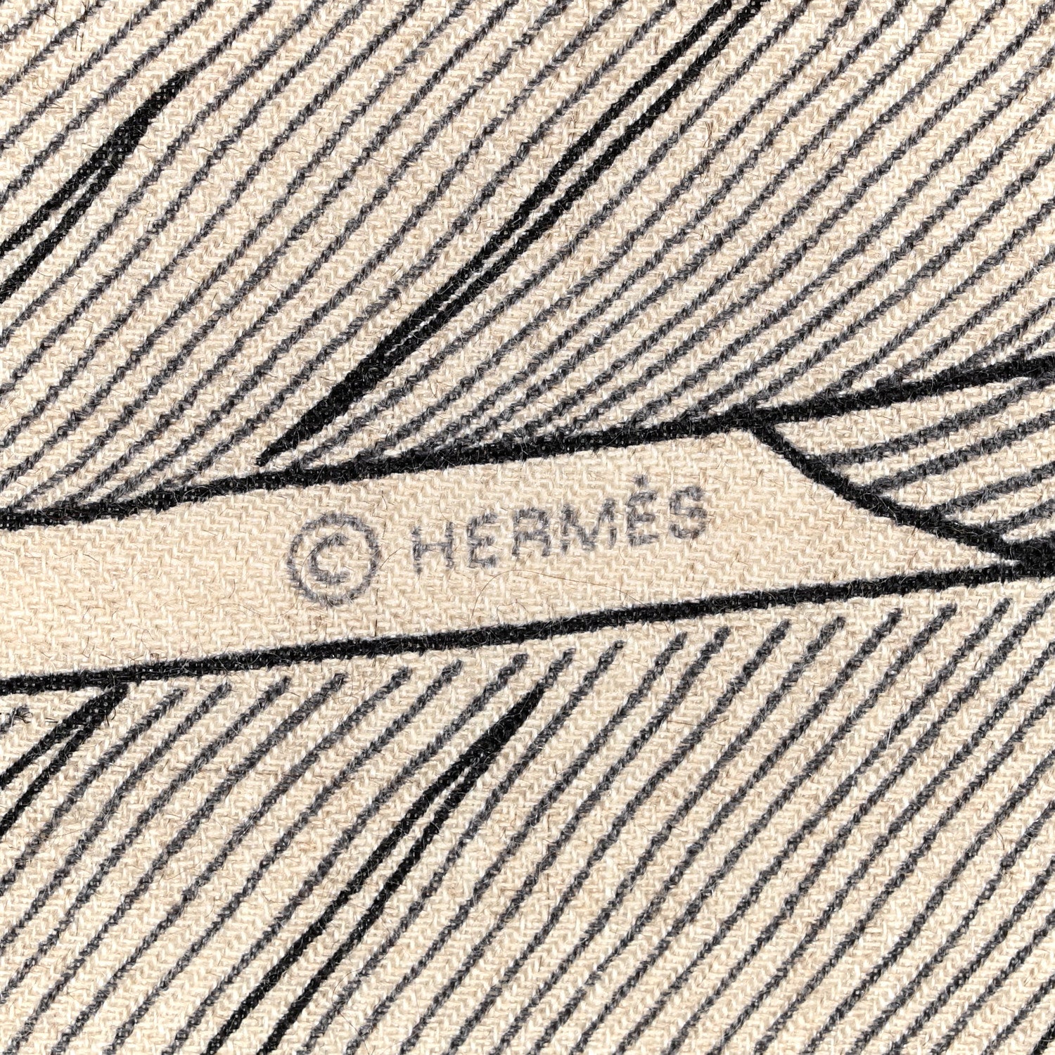 Hermes Cashmere Silk Plumes En Fete Shawl 140 Naturel Black 4 of 5