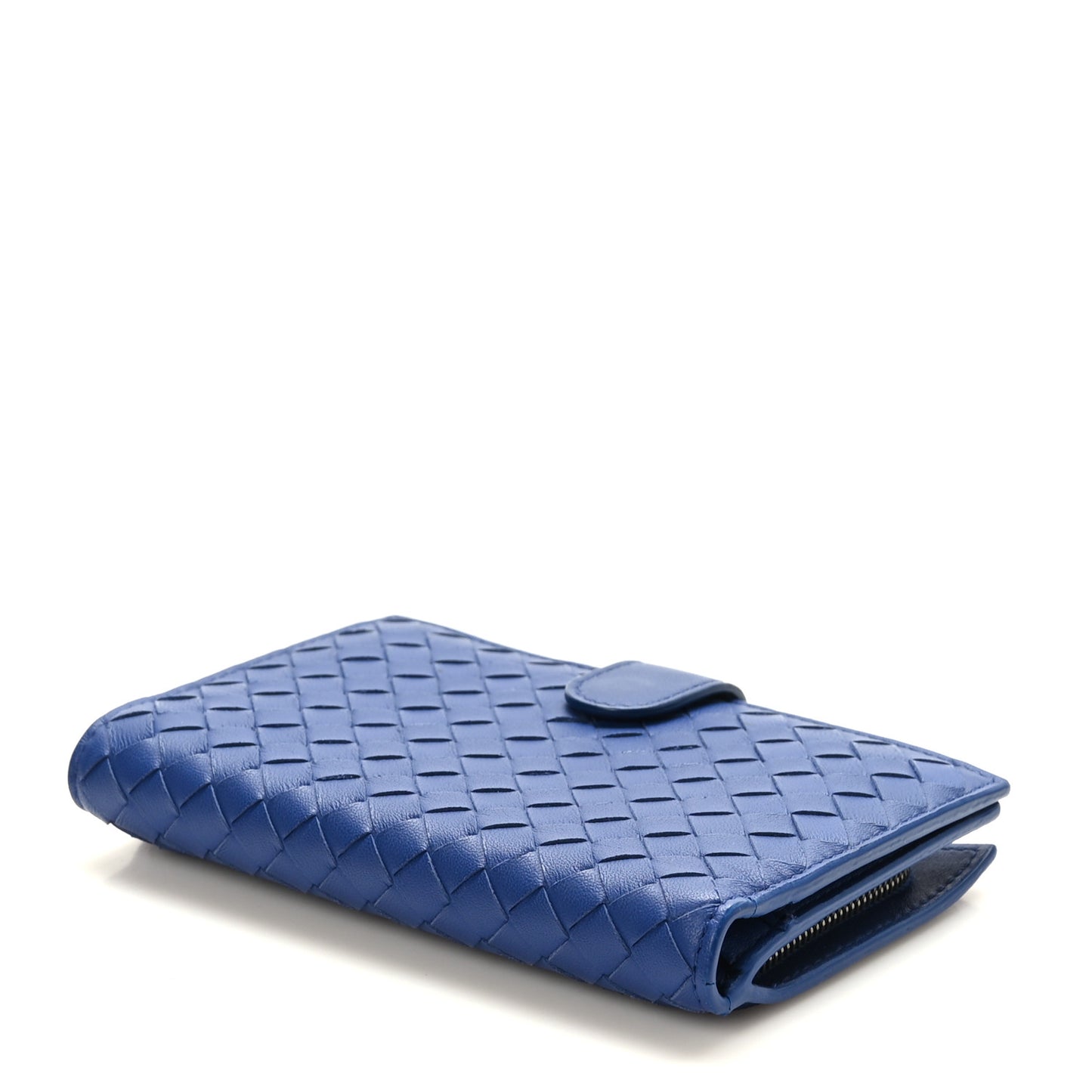 Nappa Intrecciato Continental Wallet Blue