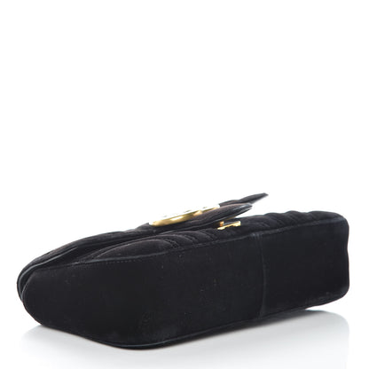 Gucci Velvet Matelasse Mini GG Marmont Shoulder Bag Black 4 of 21