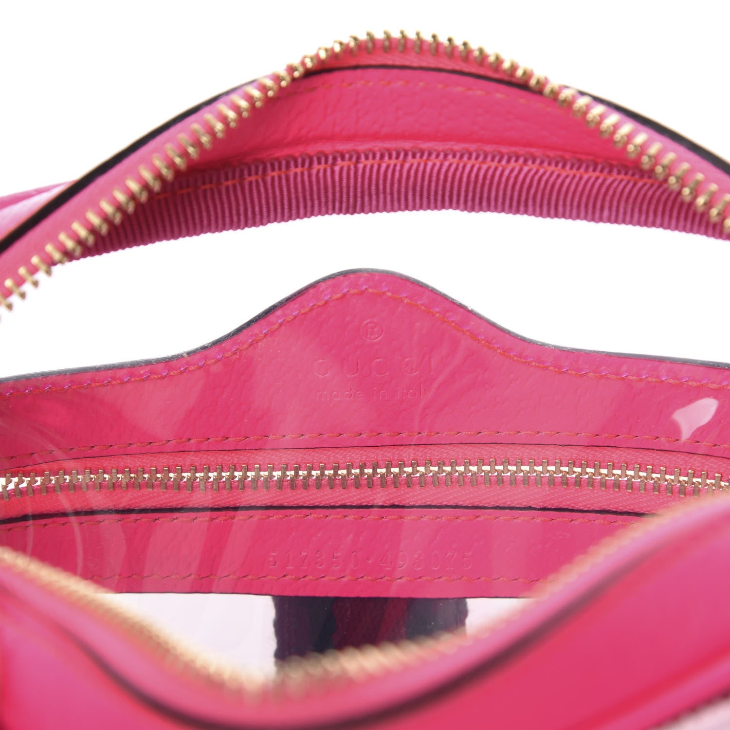 Gucci Vinyl Web Mini Ophidia Transparent Shoulder Bag Fluorescent Fuchsia 5 of 9