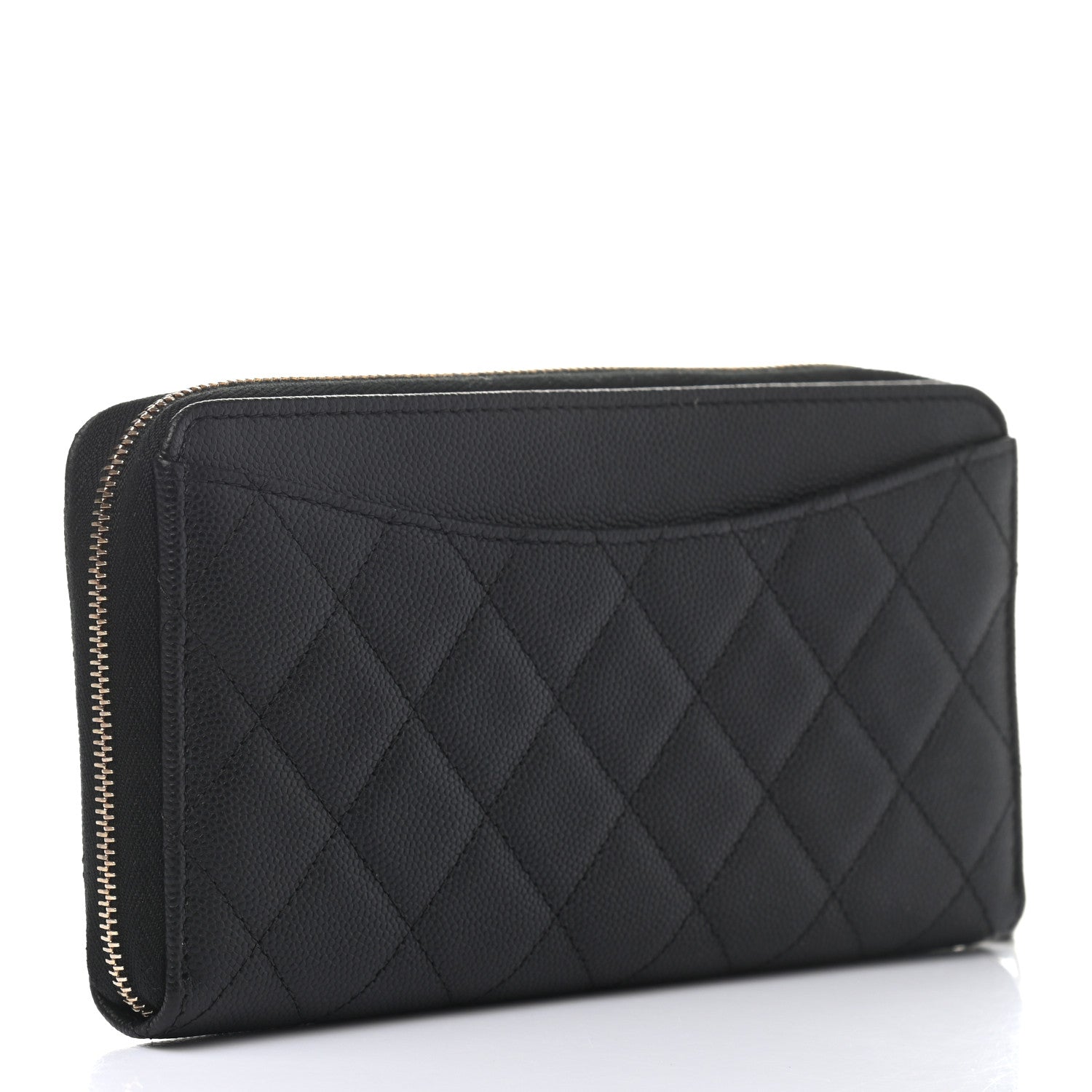 Chanel Caviar Quilted Large Gusset Zip Around Wallet Black 3 of 8