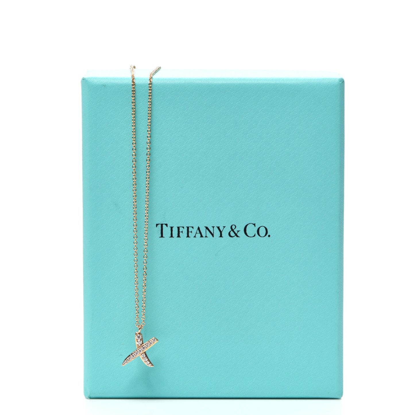 18K Rose Gold Diamond Paloma Picasso Graffiti X Pendant Necklace