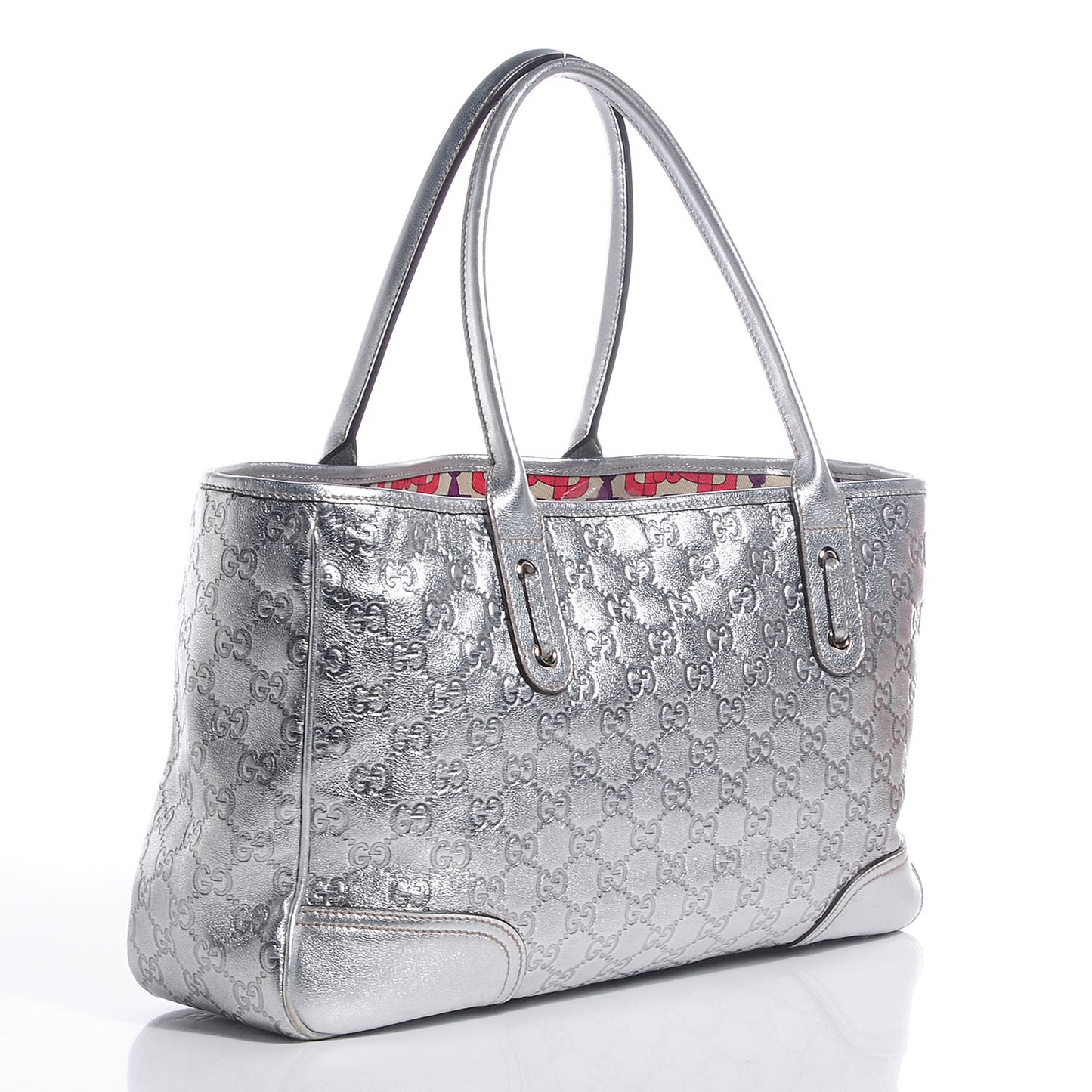 Guccissima Medium Princy Tote Silver