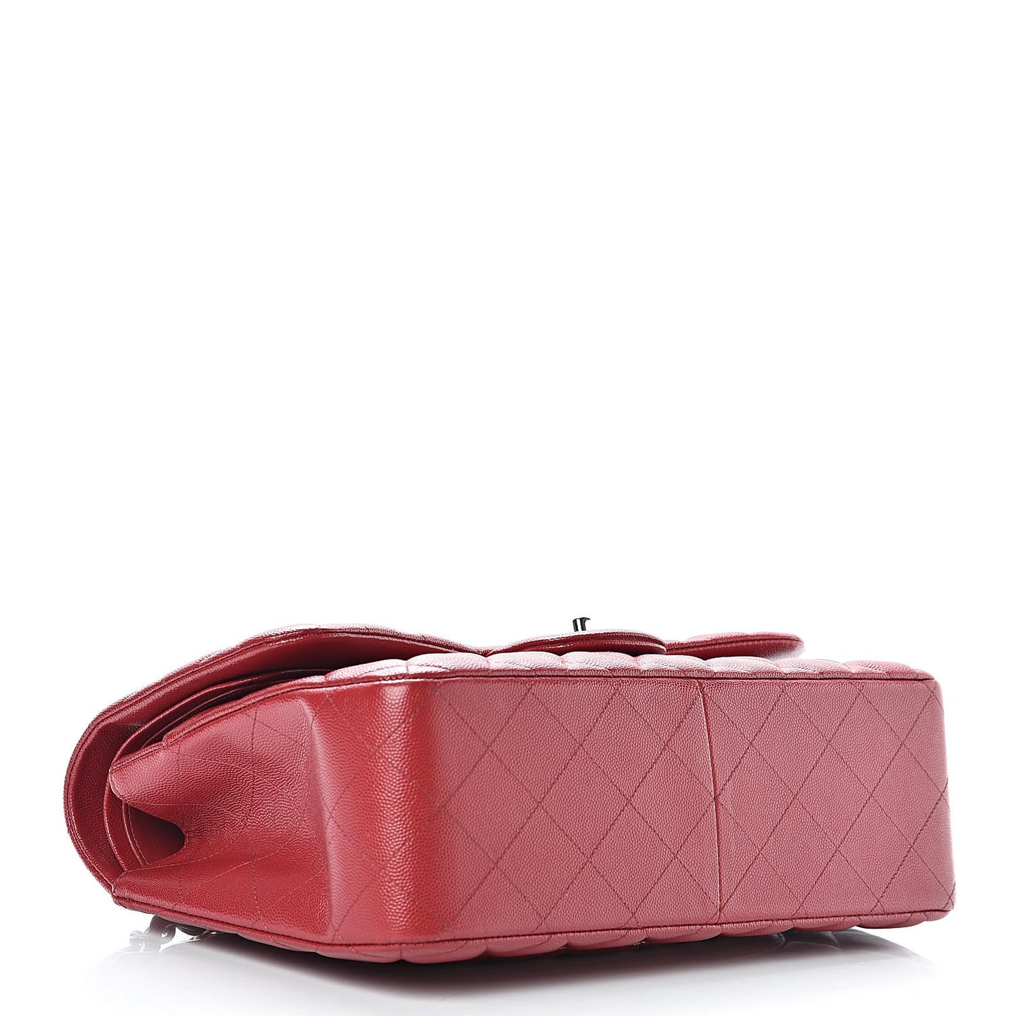 Caviar Quilted Jumbo Double Flap Red