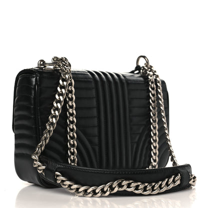 Prada Soft Calfskin Impunture Diagramme Medium Chain Flap Shoulder Bag Black 3 of 9