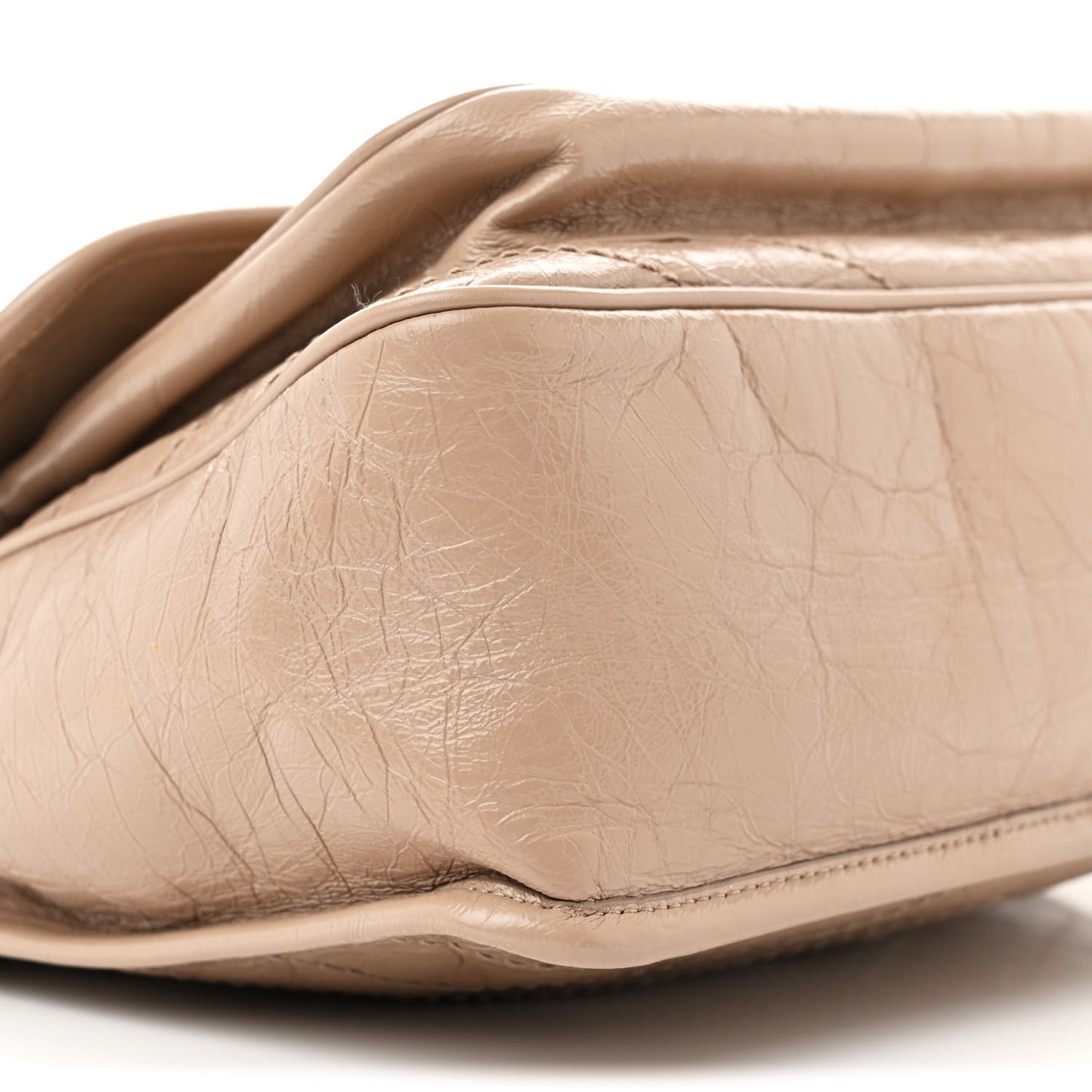 Crinkled Calfskin Matelasse Monogram Medium Niki Chain Satchel Light Taupe