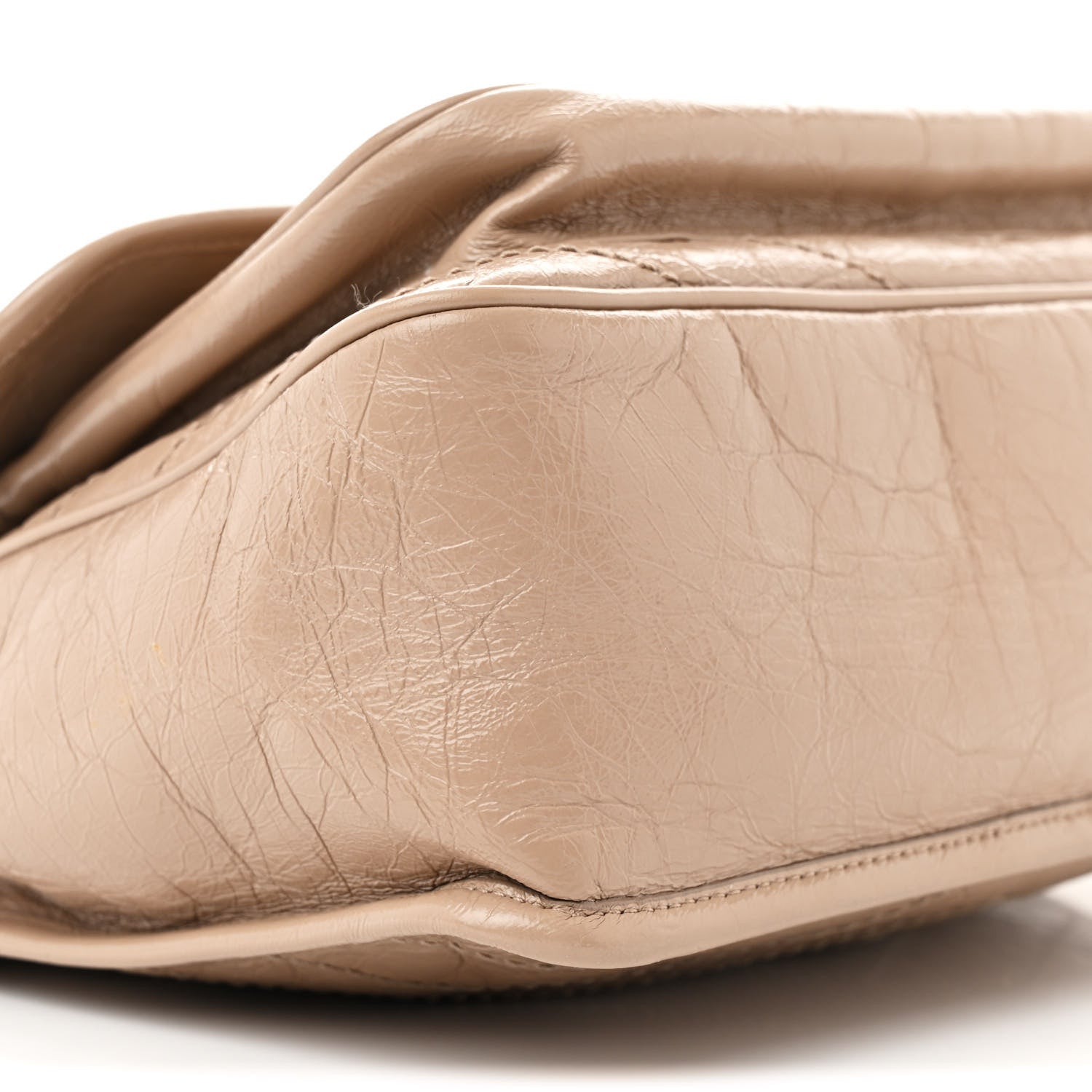 Saint Laurent Crinkled Calfskin Matelasse Monogram Medium Niki Chain Satchel Light Taupe 9 of 10