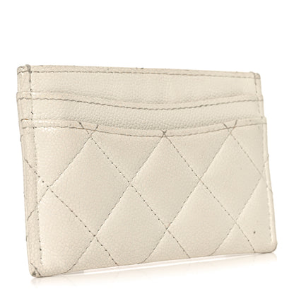 Chanel Caviar Quilted Card Holder White 3 of 10