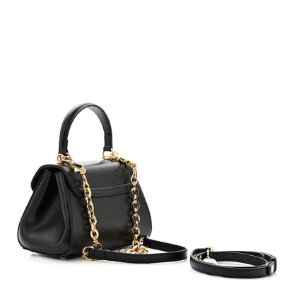 Gucci Glazed Textured Calfskin Mini Horsebit 1955 Top Handle Flap Bag Black 3 of 11
