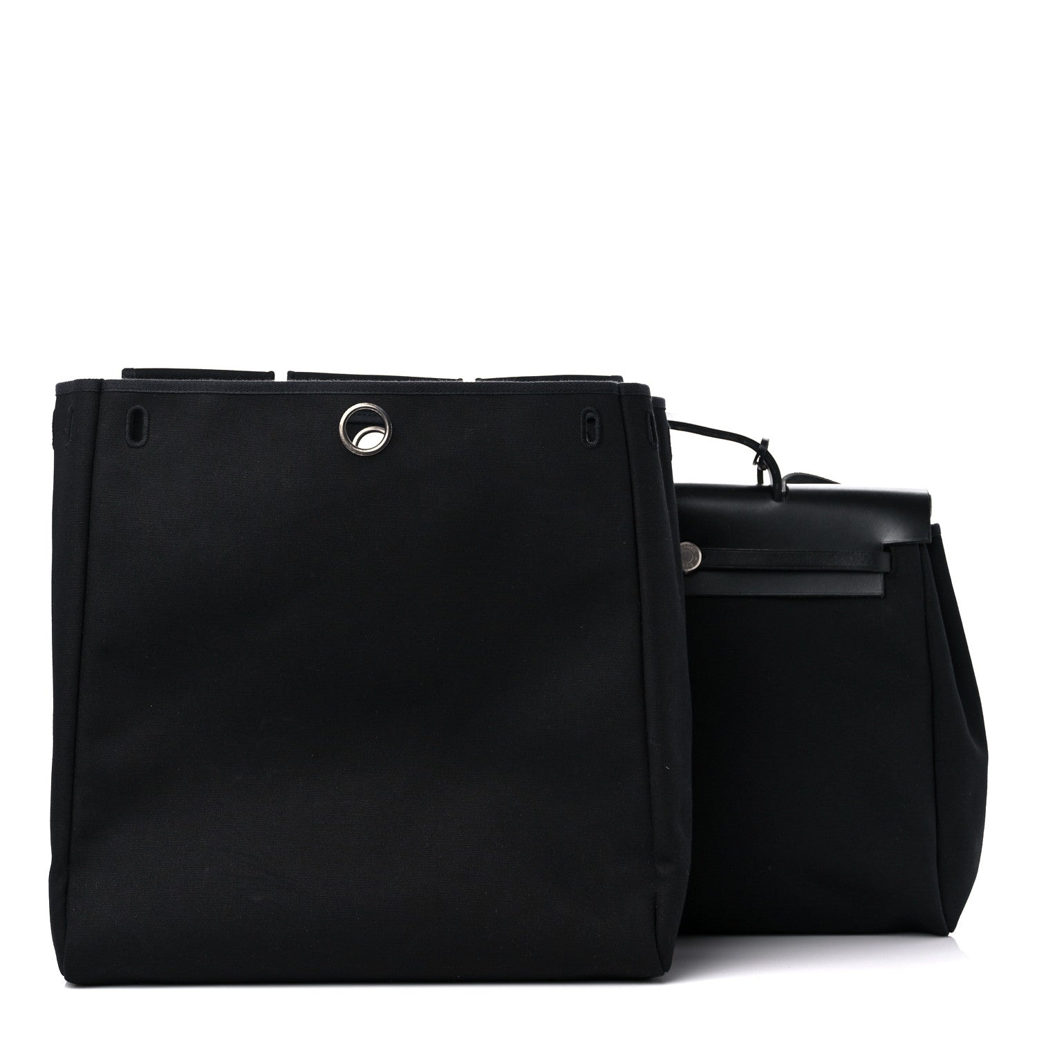 Hermes Toile Vache Calfskin Herbag 39 MM Black 3 of 25